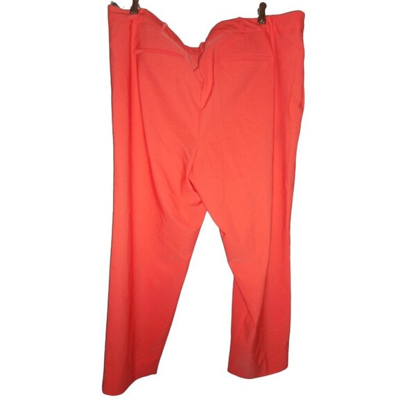 Bright Coral Sz 22W Plus Size Slim Fit Trouser polyester blend Pants Worthington - Picture 3 of 6